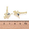 Brass Micro Pave Cubic Zirconia Pendants KK-Q073-09G-3