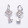 Long-Lasting Plated Brass Micro Pave Cubic Zirconia Charms X-ZIRC-F069-48P-2