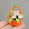 Polymer Clay Lily with Resin Basket Miniature Ornaments PW-WG87F42-01-5