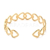 304 Stainless Steel Cuff Bangles for Women BJEW-K263-05G-09-3