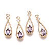 Brass Micro Pave Cubic Zirconia Pendants KK-R111-003-A03-1
