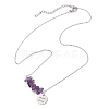 Natural Amethyst Chip & Constellation Pendant Necklaces NJEW-JN05084-11-4