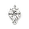 Brass Micro Pave Clear Cubic Zirconia Connector Charms KK-Z094-08P-01-1