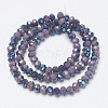 Electroplate Opaque Solid Color Glass Beads Strands EGLA-A034-P4mm-I17-2