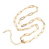 Brass Paperclip Chain Necklace Making KK-S356-575-NF-3