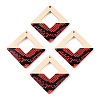Spray Painted Wood Big Pendants WOOD-TAC0001-01D-1