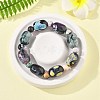 Natural Fire Crackle Agate Bead Stretch Bracelets G-P570-01C-1
