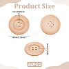 44Pcs Wood Buttons BUTT-PH0001-42B-2