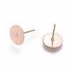 304 Stainless Steel Stud Earring Findings STAS-H436-24RG-10mm-2