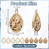 10Pcs 2 Colors Brass Pave Natural Paua Shell Teardrop Pendants DIY-AR0004-79-2
