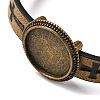 Hollow Cross PU Leather Bracelet Making MAK-I020-01F-2