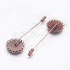 Iron Brooch Findings with Brass Pins KK-CJSEB43-R-FF-2