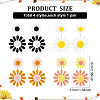 ANATTASOUL 4 Pairs 4 Colors Acrylic Sunflower Dangle Stud Earrings EJEW-AN0002-99-7