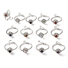 Rotating Sun Natural & Synthetic Gemstone Link Bracelets GG-CBA0251-11P-2
