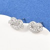 knot Brass Micro Pave Cubic Zirconia Stud Earrings EJEW-C174-01P-06-1
