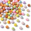 100Pcs Two-tone Opaque Spray Painted Glass Beads GLAA-CJ0002-94-1