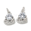 Brass Micro Pave Cubic Zirconia Pendants KK-K378-02P-1