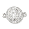 Rack Plating Brass Micro Pave Clear Cubic Zirconia Religion Virgin Mary Connector Charms KK-L224-094P-05-1