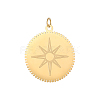Flat Round Charms 304 Stainless Steel Pendants STAS-OY004-50G-1