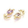 Brass Micro Pave Cubic Zirconia Pendants X-KK-N262-115A-G-2