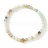 Bohemian Natural Amazonite Round Beads Stretch Bracelets NO3013-3-1
