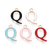 Rack Plating Alloy Enamel Pendants ENAM-T024-53Q-G-1