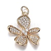 Brass Micro Clear Cubic Zirconia Pendants ZIRC-F120-043G-1