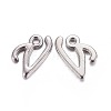 Platinum Plated Alloy Letter Pendants PALLOY-J718-01P-V-1