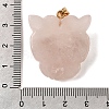 Natural Rose Quartz & Synthetic Turquoise Pendants G-Z090-02G-09-3