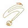 Brass Micro Pave Clear Cubic Zirconia Pendant Necklaces for Women NJEW-S429-05G-02-2