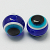 Round Evil Eye Resin Beads RESI-R159-12mm-08-1