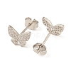 Clear Cubic Zirconia Butterfly Stud Earrings EJEW-G351-01P-2