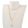 Brass Lariat Necklaces NJEW-JN03001-01-4