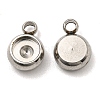 Non-Tarnish 201 Stainless Steel Pendant Rhinestone Settings STAS-G311-02P-1