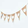 Birthday Party Linen Flag Banner AJEW-WH0312-32-5