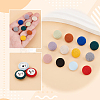 AHADERMAKER 120Pcs 12 Colors Plastic with Cotton Cloth Shank Buttons BUTT-GA0001-09-3