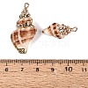 Electroplate Natural Spiral Shell Pendants SSHEL-Q100-39G-3