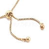 Brass Pave Clear Cubic Zirconia Square Box Chain Slider Bracelets BJEW-B094-10A-G-3