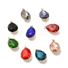 Real 18K Gold Plated Brass with Glass Pendants KK-177-22G-1