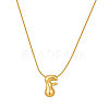 304 Stainless Steel Alphabet Pendant Necklaces for Men and Women GP1122-6-1