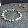 Bohemian Dyed Natural Imperial Jasper Heart Bead Braided Bead Bracelets for Women FS-WG782CA-01-2