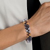 Natural Obsidian & Tiger Eye & Synthetic Hematite Braided Bead Bracelet BJEW-SW00001-22-6