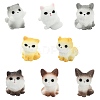 40Pcs 8 Styles Opaque Resin Cat Shape Display Decorations DJEW-CJC0007-05-1