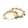 Natural Zebra Jasper Beaded Hoop Earrings for Women EJEW-C003-03D-RS-2