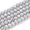 Electroplate Opaque Solid Color Glass Beads Strands EGLA-A034-P3mm-L23-1