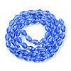 Royal Blue Faceted Glass Teardrop Beads Strands X-GLAA-R024-6x4mm-8-3