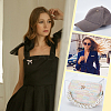 10Pcs 10 Styles Bowknot Shape Alloy ABS Plastic Pearl & Rhinestone Brooches for Backpack Clothes JEWB-GA0001-42-5