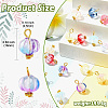 100Pcs 10 Colors Transparent Spray Paint Glass Pendants PALLOY-CJ00123-2