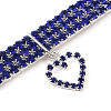 Adjustable 3-Row Iron Rhinestone Cup Chain Pet Collars AJEW-A054-01B-2