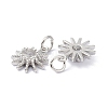 Brass Cubic Zirconia Charms ZIRC-C022-18P-2